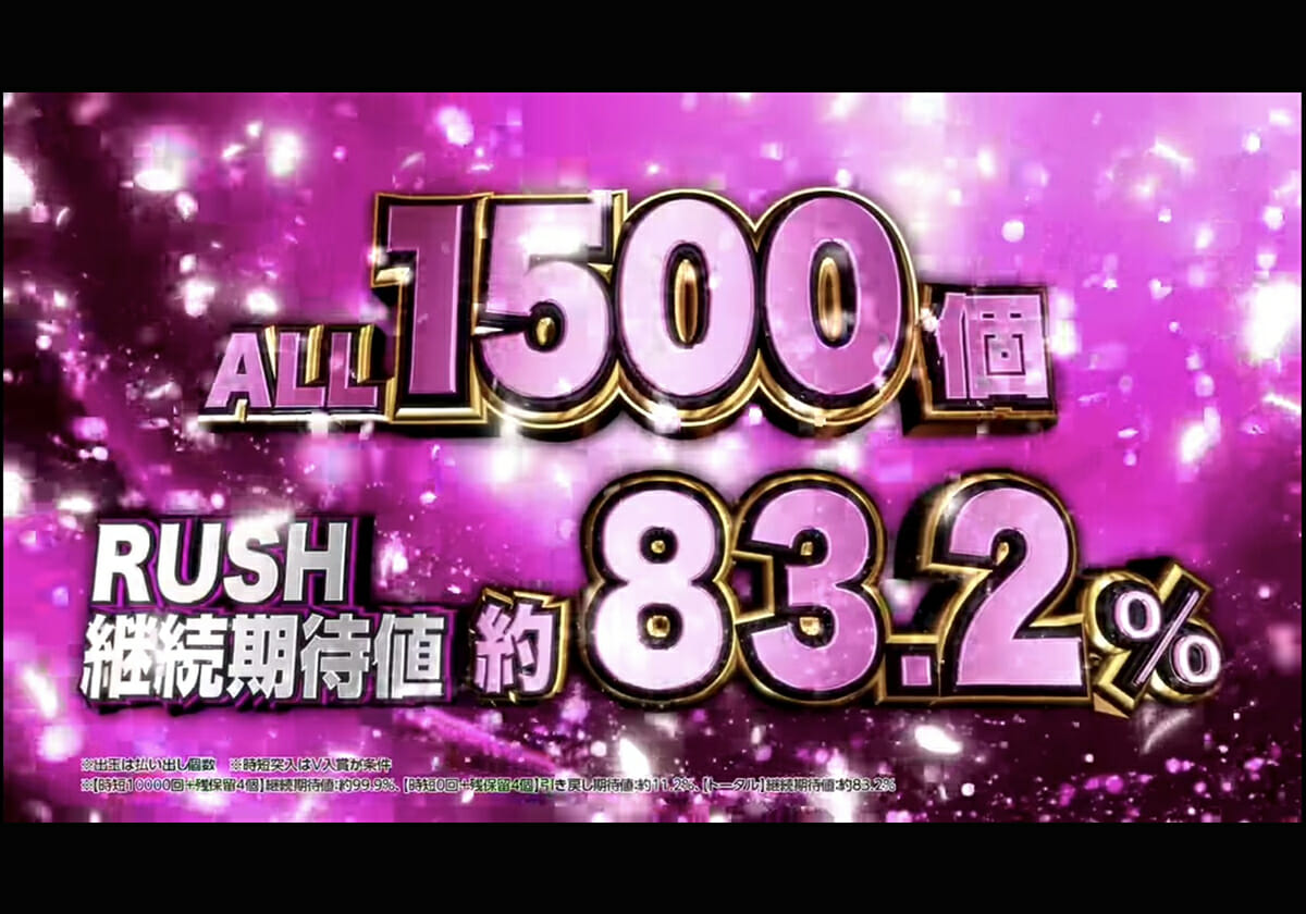 【新台パチンコ】P機最高峰のスペックを実現!! 「ALL1500個×83.2%」爽快バトルRUSHの詳細を公開!!の画像1